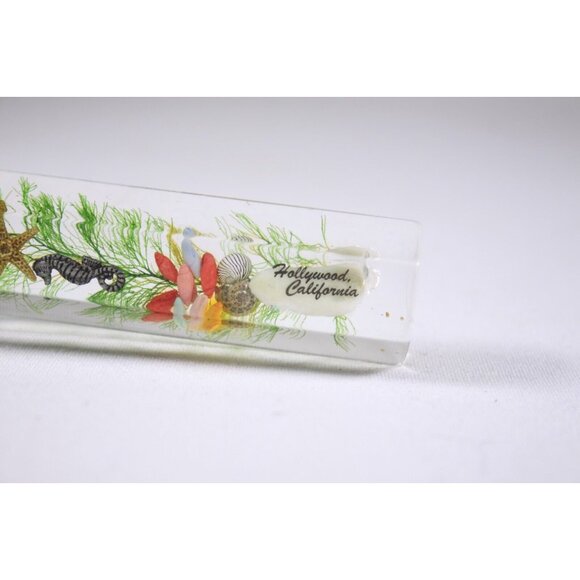 Hollywood California lucite clear float faux seahorse bottle opener - Picture 4 of 11